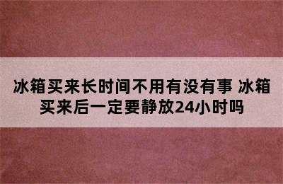 冰箱买来长时间不用有没有事 冰箱买来后一定要静放24小时吗